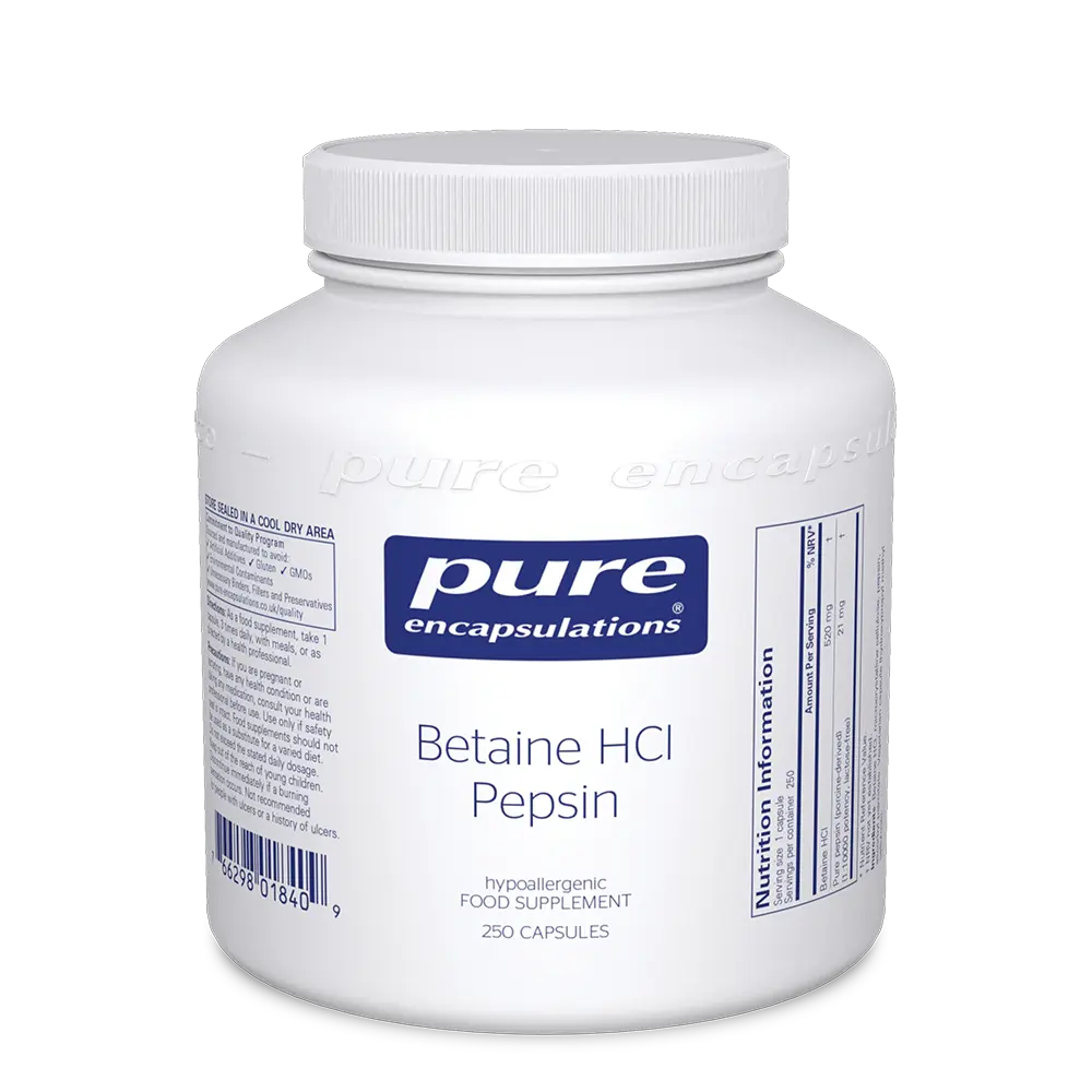 Pure Encapsulations Betaine HCl Pepsin (250 capsules)